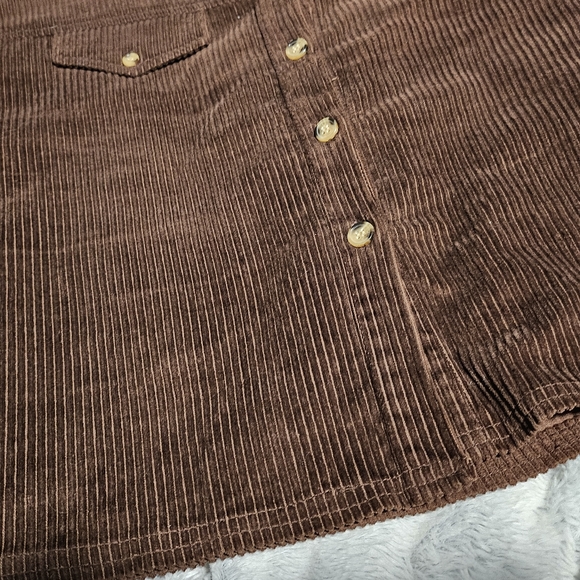 Vintage Corduroy Mini Brown Button Front Skirt Large - Picture 11 of 11